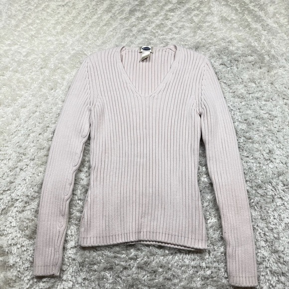 Old Navy Sweaters - Old Navy Women's Sweater Medium V Neck Long Sleeve Ribbed Knit Cotton Pink Boho
